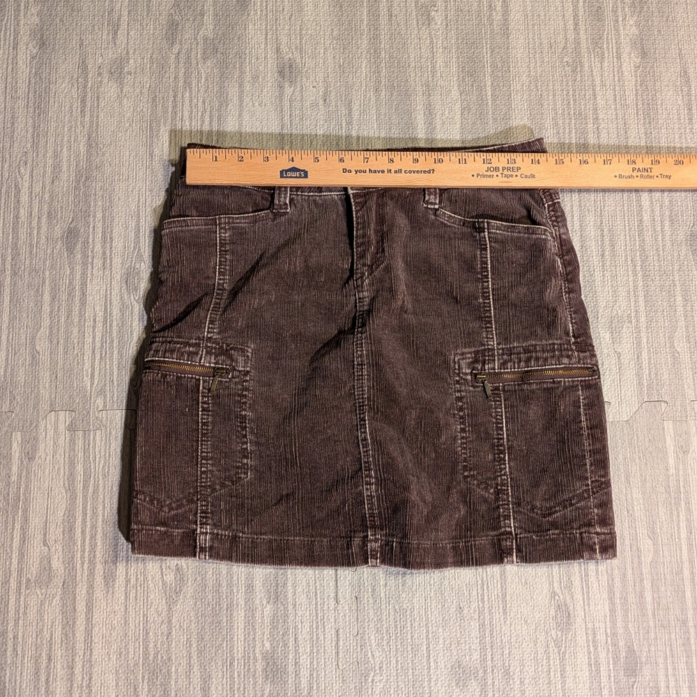 Women's WORN JEANS Brown Distressed Corduroy Mini Skirt, Cotton, Casual, Sz 4 - Picture 8 of 8